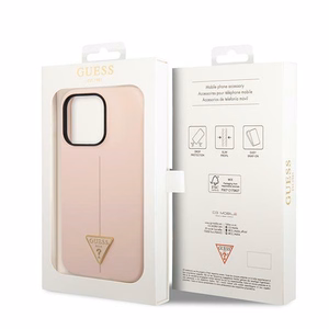 Guess GUHCP14XSLTGP Silicone Triangle ümbris seadmele iPhone 14 Pro Max 6.7", roosa