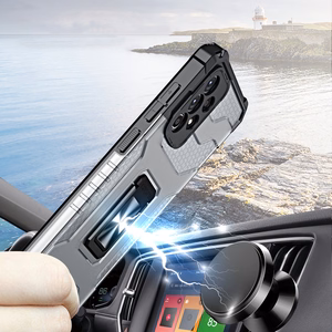 Crystal Ring Case Kickstand Tough Rugged Cover for Samsung Galaxy A72 4G punane