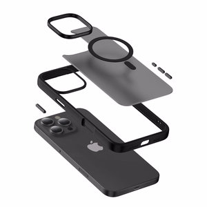 Crong Hybrid Frost MAG Cover MagSafe ümbris seadmele iPhone 16 Pro Max, must