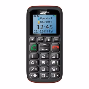 Maxcom MM 428 L GSM mobiiltelefon, must ja punane
