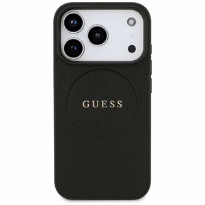 Guess Grained Gold Ring MagSafe ümbris mudelile iPhone 18 Pro / 17 Pro – värv: must