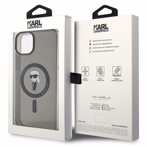 KARL LAGERFELD ümbris jaoks IPHONE 15 Plus KLHMP15MHFCKNOK (Ikonik + MAG) must