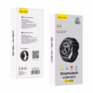 Blavec Смарт-часы U-02 Kenzo HD AMOLED Voice Call (SWU0-B) — чёрный + 1 ремешок