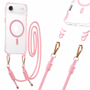 Tel Protect Strap Clear Ümbris jaoks Iphone 17 Air roosa