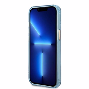 Guess Gold Outline Translucent MagSafe чехол для iPhone 13 - синий