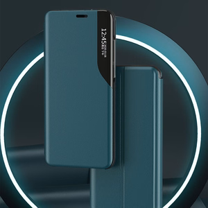 Eco Leather View Case elegantne raamaturiiuli tüüpi ümbris koos jalutusalusega iPhone 13 mini jaoks punane