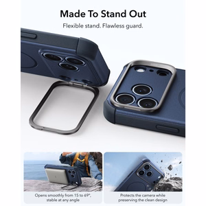 ESR Cyber Tough Kickstand MagSafe ümbris mudelitele iPhone 18 Pro / 17 Pro, tumesinine