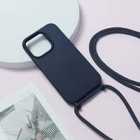 Strap Silicone Ümbris jaoks Iphone 15 Plus design 1 tumesinine