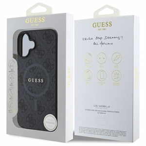 Guess 4G Ring Classic Logo MagSafe ümbris jaoks iPhone 16 - must