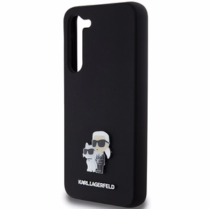 Karl Lagerfeld Silicone Karl&Choupette Metal Pin ümbris jaoks Samsung Galaxy S24+ - must