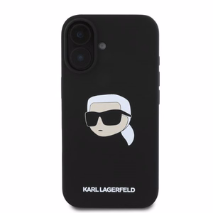 KARL LAGERFELD ümbris jaoks IPHONE 16 compatible with MagSafe KLHMP16SSKHPPLK (Sil KL Head Print) must