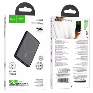 Powerbank compatible with MagSafe Hoco 5000 mAh QC PD 2A 20W ultra-thin J140A must