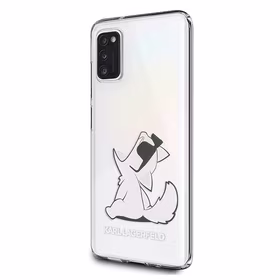 Karl Lagerfeld Choupette Fun ümbris Samsung A41 jaoks - Läbipaistev