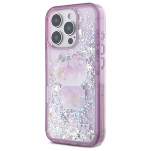 Hello Kitty Liquid Glitter 50TH Anniversary Party iPhone 16 Pro Ümbris - Lilla