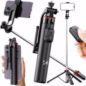 Wozinsky selfipulk WC1Y3S teleskoopstatiiv 1.3m telefonihoidikuga - must