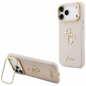 GUESS ümbris jaoks IPHONE 17 Pro Max GUHCP17XPCS4GSP (Grained PU Big 4G & Stand Camera) roosa