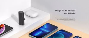 Powerbank Veger PlugOn (W0556P) PD QC3.0 3A 20W 5000 mAh with a built-in connector Lightning must