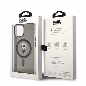 Karl Lagerfeld IML Ikonik MagSafe ümbris jaoks iPhone 15 - must