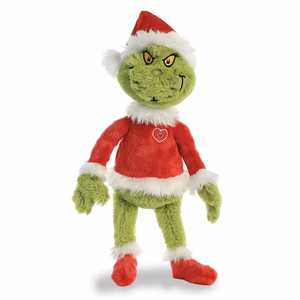 Grinch keskkonnahoidlik jõuluvana kostüümis plüüslelu, 43 cm