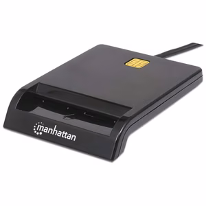 Manhattan USB-A kontakt-kiipkaardilugeja, 12 Mbps, väline, must, kaabel 105 cm