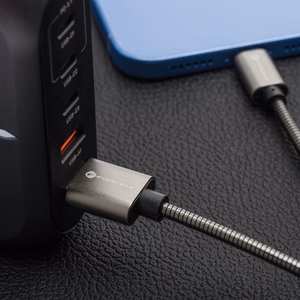 Kaabel USB A to USB C Forcell F-Energy QC3.0 66W Metal 1 m C234 hõbedane