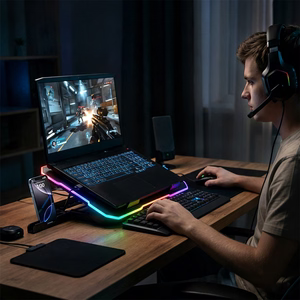 Wozinsky WDCX-A26 NitroCool RGB mängude sülearvuti jahutusalus must