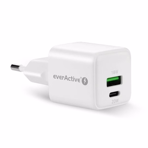 laadija 1 x USB, 1 x USB-C Quick Charge 3.0 20W valge