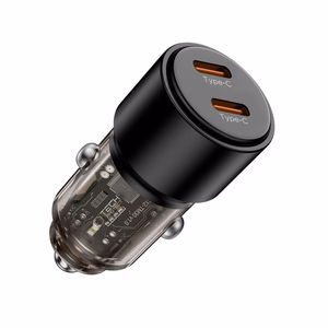 CC03 2-port PD100W car laadija - must
