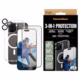 PanzerGlass Bundle 3in1 iPhone 16 Pro Max 6.9" D3O Hardcase + Ekraanikaitse UWF+ Lens B1294+2864+1284