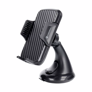 Автомобильный держатель телефона Forcell F-Grip Carbon HT1 лобовое стекло / приборная панель чёрный