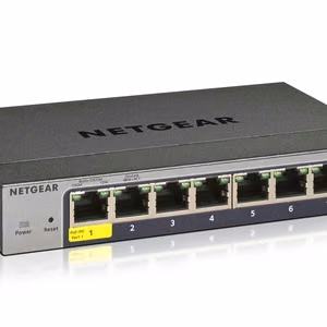 Netgear GS108T – hallatav 2. kihi gigabitine Etherneti võrgulüliti, hall