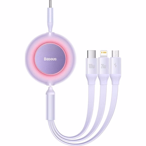 BASEUS kaabel 3in1 Type C to Micro USB / Lightning / Type C PD QC4.0 3,5A 100W CAMJ010205 1,1 m lilla