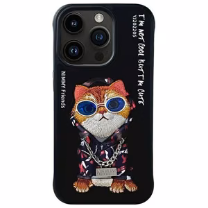 Nimmy Glasses Cool Cat Ümbris jaoks iPhone 15 Pro - Must