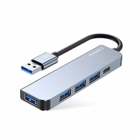 HUB Tech-Protect V0 5in1 USB-A - USB-A 3.0 / 3x USB-A 2.0 / USB-C - hall