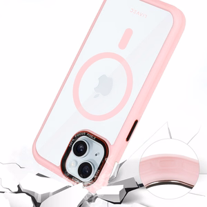Liavec Hybrid Magsafe Clear Ümbris jaoks Iphone 15 light roosa