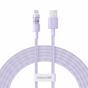 Baseus Gem USB-A kuni Lightning 2.4A kiirlaadimiskaabel 2 m, lilla