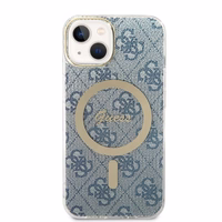 Set Guess GUBPP14SH4EACSB Ümbris+ Charger iPhone 14 6.1" sinine/sinine hard ümbris 4G Print MagSafe
