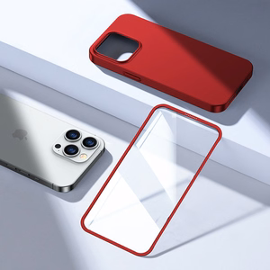 Joyroom 360 Full Case esi- ja tagakate iPhone 13 Pro Max'ile + karastatud klaasist ekraanikaitsekile punane (JR-BP928 punane)