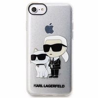 Karl Lagerfeld KLHCI8HNKCTGT iPhone 7/8/ SE 2020 / SE 2022 läbipaistev hardcase Gliter Karl&Choupette