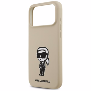 KARL LAGERFELD ümbris jaoks IPHONE 17 Pro Max compatible with MagSafe KLHMP17XSKIGROW (Silicone W/ KL Sketch & Logo) brown