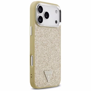 GUESS ümbris jaoks IPHONE 17 Pro Max compatible with MagSafe GUHMP17XPFGTSCMD (PU Glitter W/ Triangle Logo) kuldne