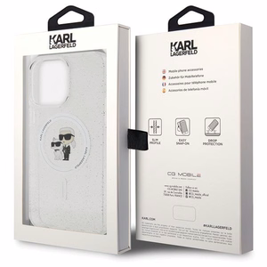 Karl Lagerfeld Karl&Choupette Glitter MagSafe case for iPhone 15 Pro Max - transparent