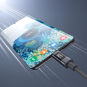 Choetech XCC-1068 PD 60W USB-C - USB-C kaabel ekraaniga 1.2 m - must