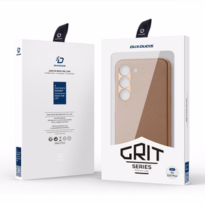 Dux Ducis Grit ümbris jaoks Samsung Galaxy S23+ elegant ümbris made of artificial leather brown