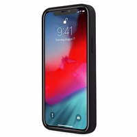 Guess GUHCP12SLSVSBW iPhone 12 mini 5.4" must-valge kõvakaaneline Silikoon Vintage