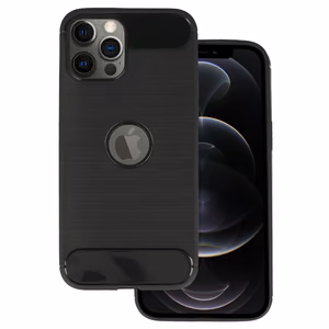 Back Ümbris CARBON jaoks IPHONE 12 PRO MAX Must