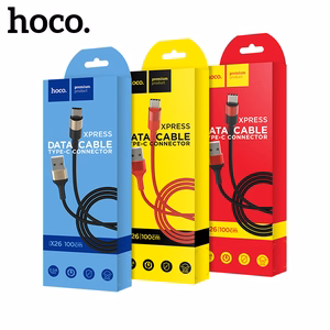 USB kaabel Hoco X26 Type-C 1.0m must-kuldne