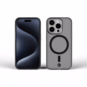 Ümbris jaoks iPhone 16 PLUS Forcell F-Protect Levels Dual Layer 4D technology compatible with Magsafe Military Drop-Test smoky must