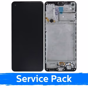 LCD Ekraan Ühildub Samsung A217 A21s Must Koos Frame (Service Pack)