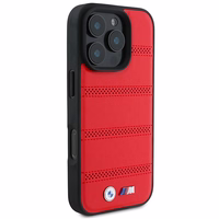 BMW M Perforated And Stitched Line MagSafe ümbris jaoks iPhone 16 Pro - punane